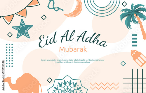 Eid Adha Mubarak Islamic Sacrifice Event Memphis Card Background