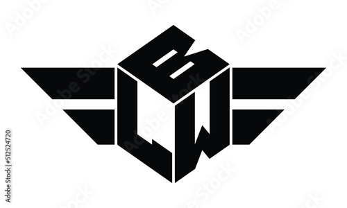 BLW three letter gaming logo in polygon cube shape logo design vector template. wordmark logo | emblem logo | monogram logo | initial letter logo | sports logo | minimalist logo | typography logo |