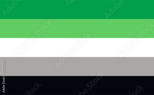 Aromantic flag - one of a community of LGBTQ pride sexual minority.