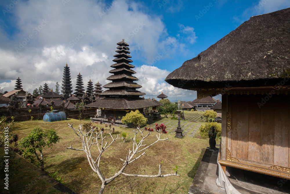 Besakih Temple, It's Hinduism temple in the village of Besakih on the Mount Agung and largest temple of Hindu religion in Bali, Indonesia Besakih Temple, It's Hinduism temple in the village of Besakih on the Mount Agung and largest temple of Hindu religion in Bali, Indonesia