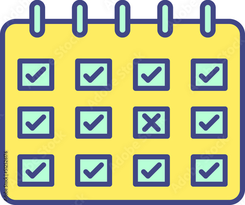 Marked Calendar Vector Icon