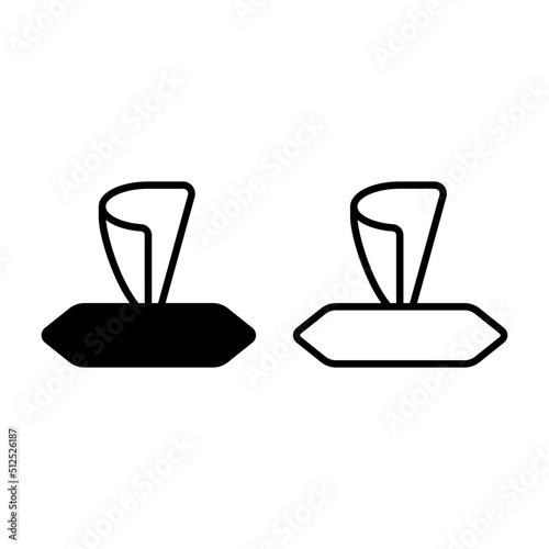 wet tissue icon with outline and solid line style. Suitable for website design, logo, app and ui.