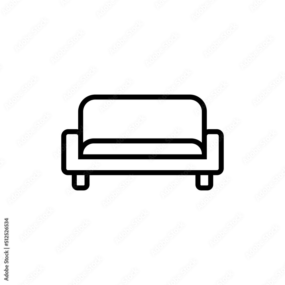 Sofa Icon Vector Isolated on White Artboard Sofa Icon Vector Isolated on White Artboard
