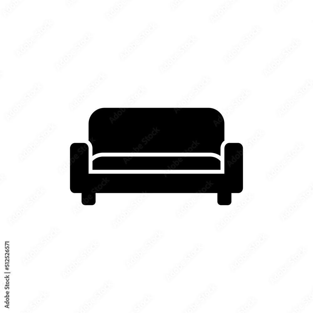 Sofa Icon Vector Isolated on White Artboard Sofa Icon Vector Isolated on White Artboard