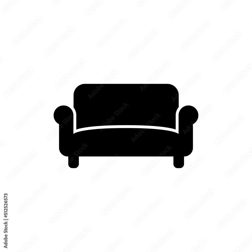 Sofa Icon Vector Isolated on White Artboard Sofa Icon Vector Isolated on White Artboard