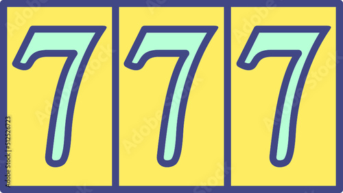 Triple Sevens Vector Icon