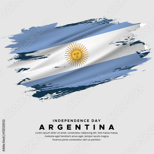 New design of argentina independence day vector. Argentina flag with abstract brush vector