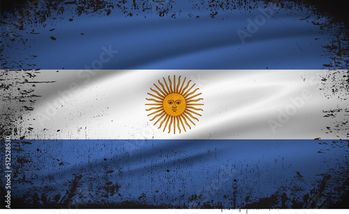 Wavy Argentina flag background vector with brush stroke style. Argentina Independence Day Vector Illustration.