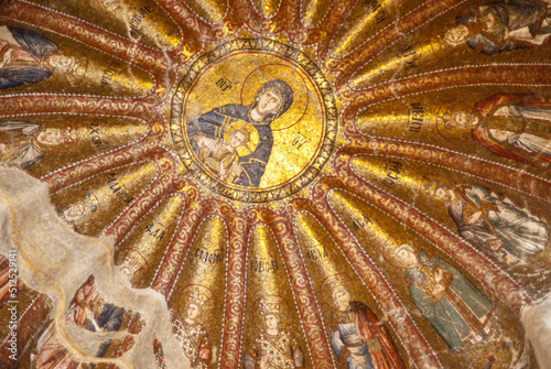 Maria, Cristo y el niño.Monasterio de San Salvador en Chora, siglo XI. Estambul.Turquia. Asia. photo