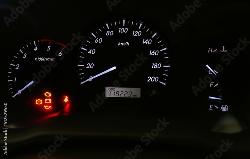 car dashboard with speedometer