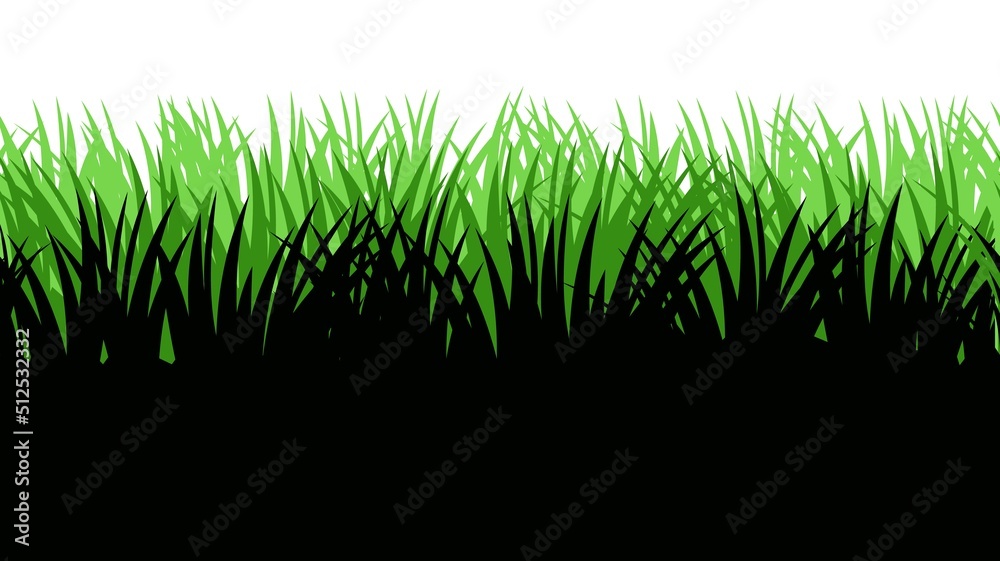 Obraz premium Grass. Nature rural landscape. The pasture is overgrown. Overgrown dense lawn. Isolated on white background. Vector