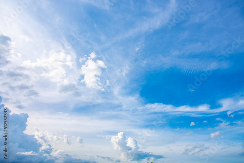 blue sky and white clouds.