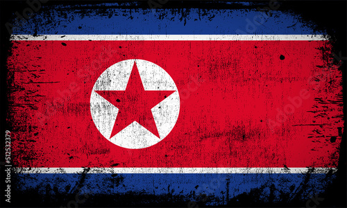 New Abstract North Korea flag background vector with grunge stroke style. North Korea Independence Day Vector Illustration.