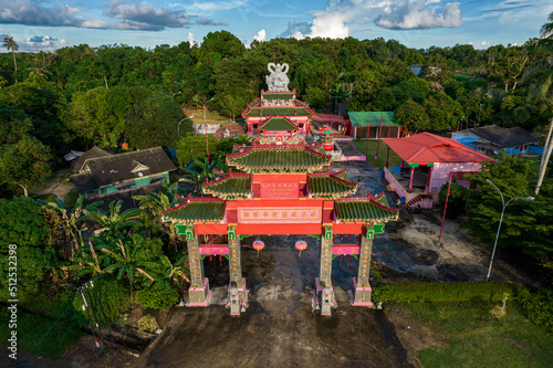 Aerial view of sangharama sebong pereh temple photo