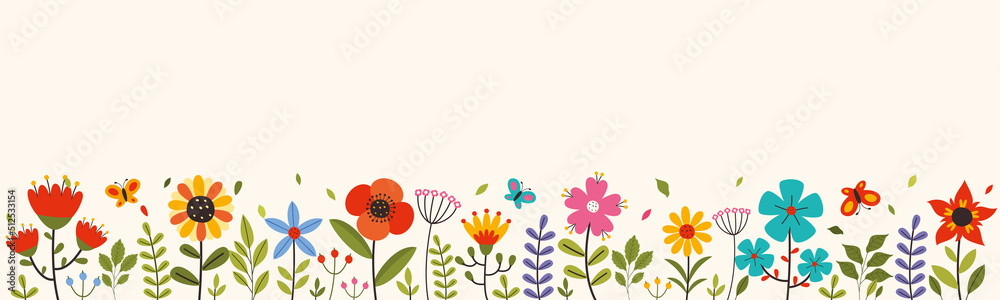Spring Season Design With Flowers