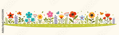 Spring Season Design With Flowers