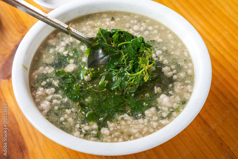 A delicious Chinese dish, Lean Pork Lei Gong Root Soup A delicious Chinese dish, Lean Pork Lei Gong Root Soup