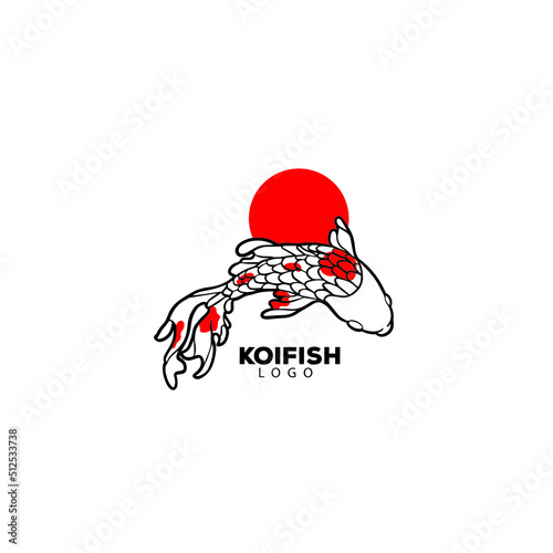 Fish koi logo and symbol vector image	