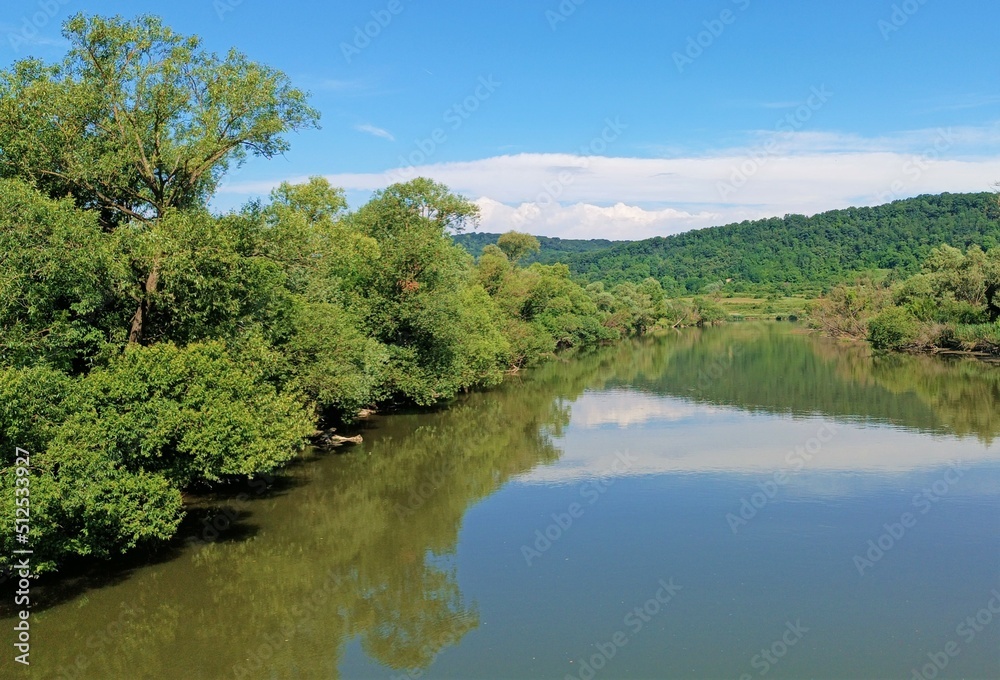 river, mountains, nature around