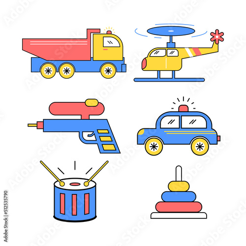 Set of hand drawn boys chil...