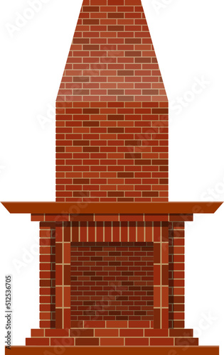 Vintage brick fireplace clipart design illustration