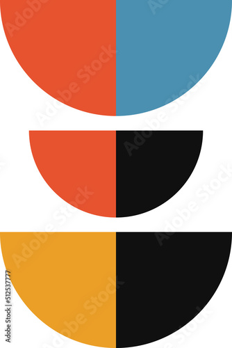 Free Download Abstract geometric minimalist artwork. Vector illustration made of simple shapes like circle, square, triangle. Retro background in Bauhaus style and bold colors: red, yellow, blue and black on white - GFXLoad