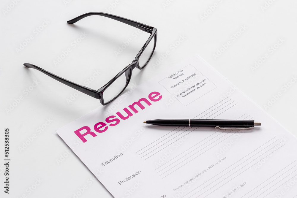 Resume application form on job seeker or HR manager table Resume application form on job seeker or HR manager table
