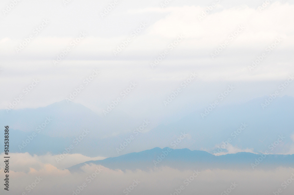 fog over the mountains
