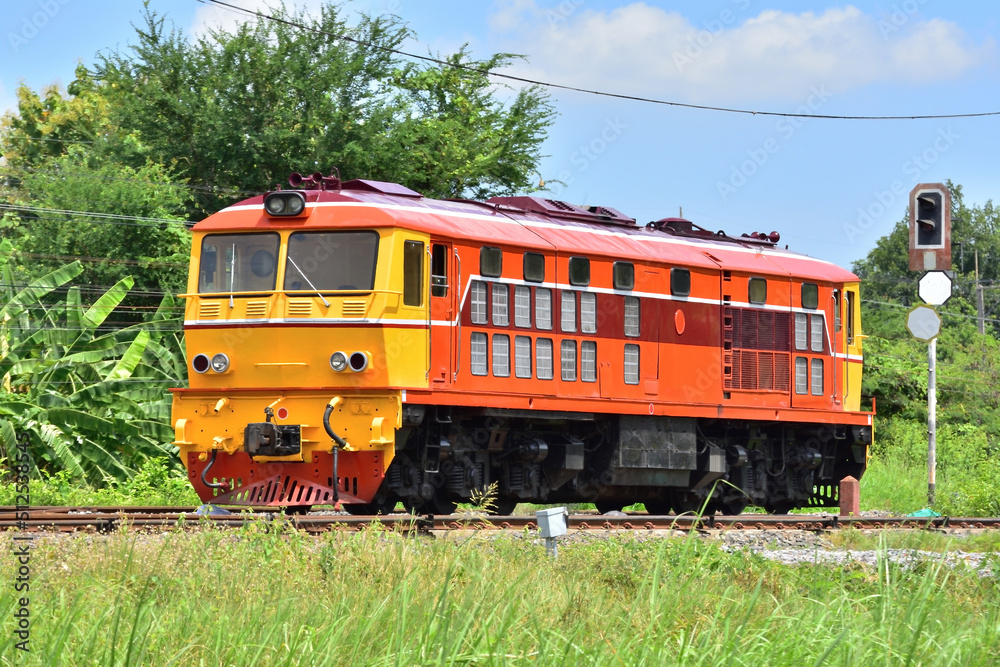 locomotive on the railway