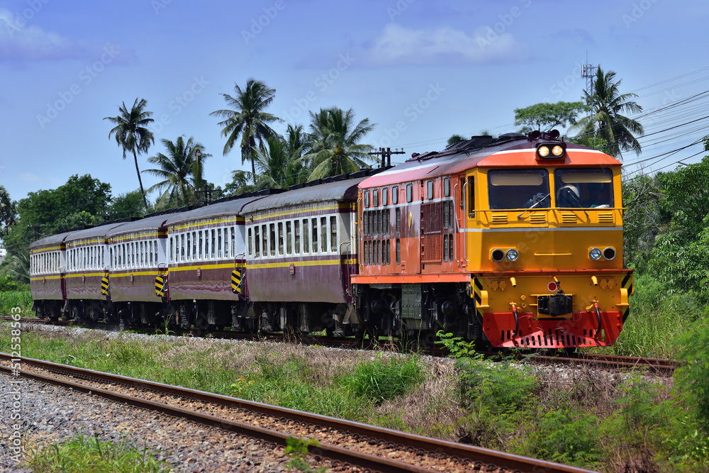 passenger train on the railway