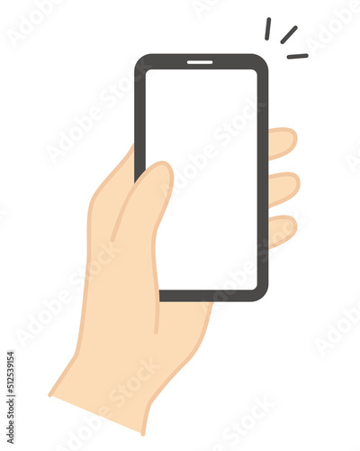 スマホを持つ手　片手　左手