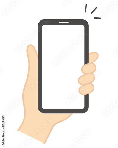 スマホを持つ手　片手　左手