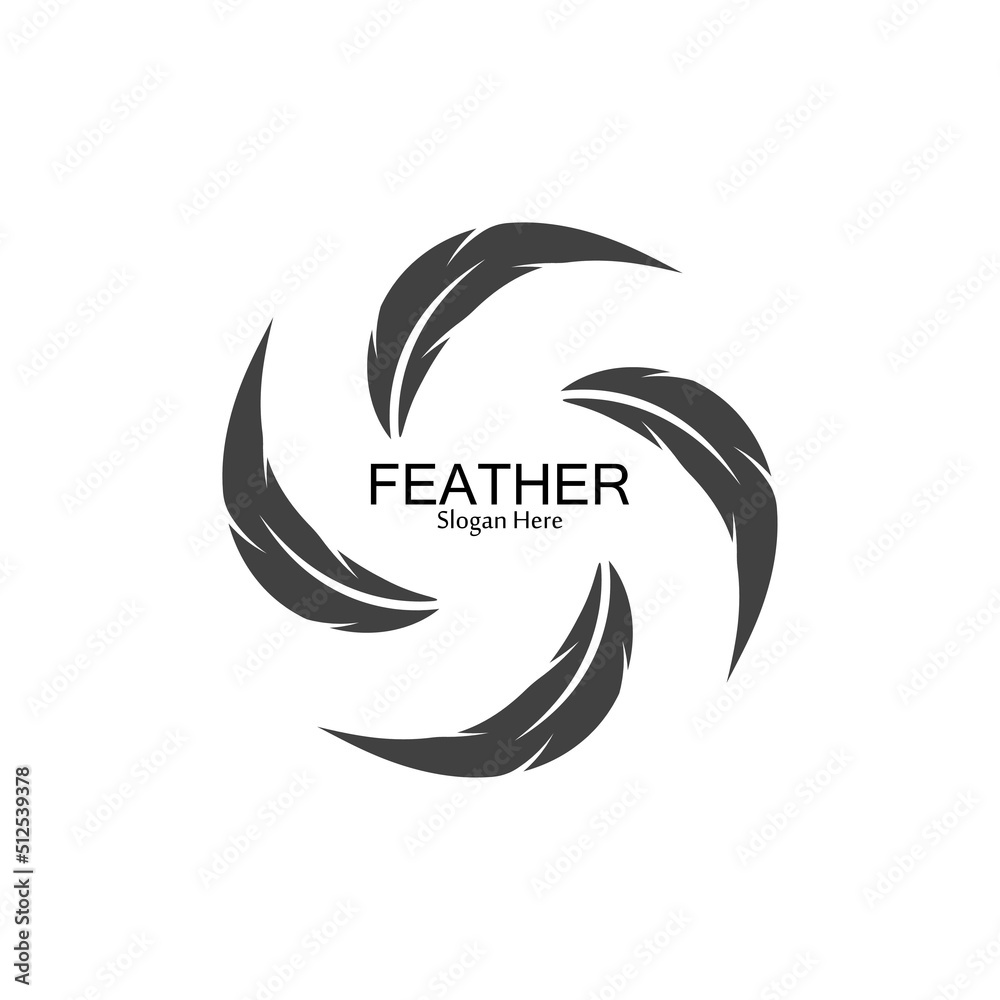 Feather logo vector template Feather logo vector template