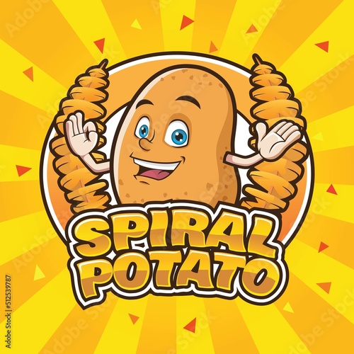 Spiral Potato Logo Mascot for Franchise Design