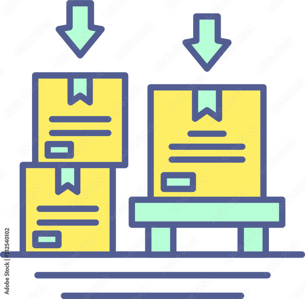 Unique Line Filled Icon