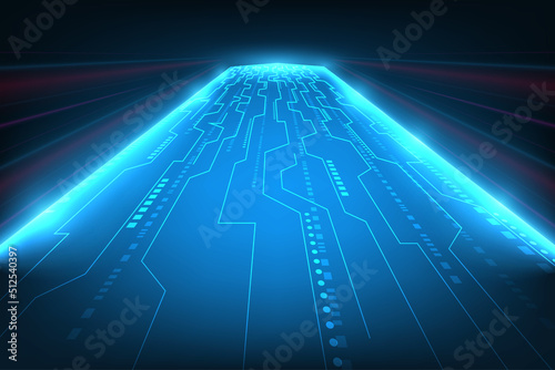 Vector futuristic digital background.Technology artwork design element. Future road concept.