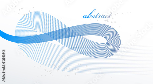 Abstract elegant blue curvy thin lines vector abstract background, elegant light stripy design element, template for banner or poster and other ads.