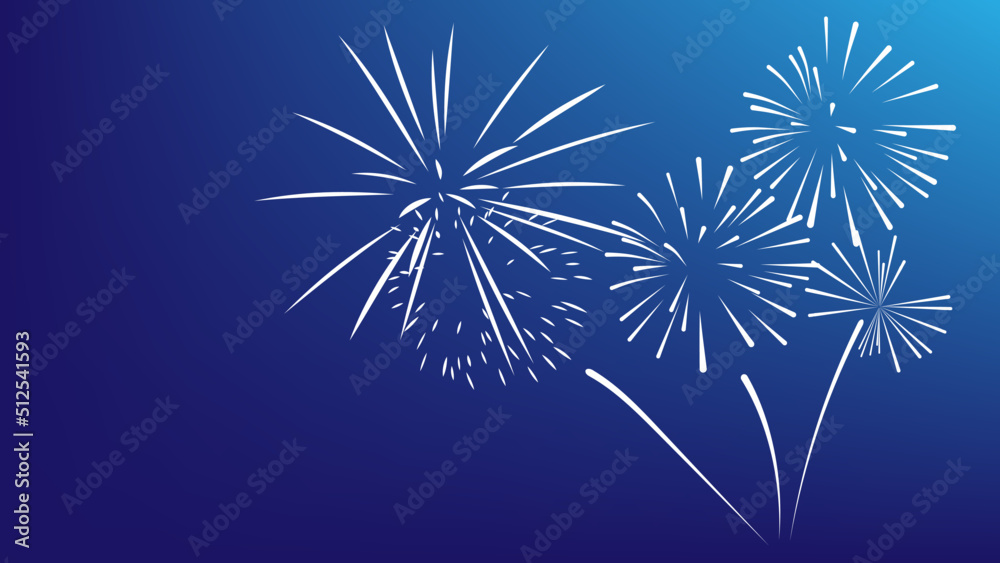 Fototapeta premium White Firework Vector with blue background