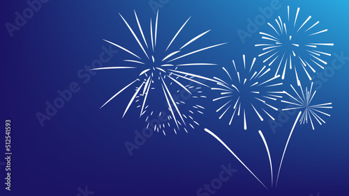 White Firework Vector with blue background