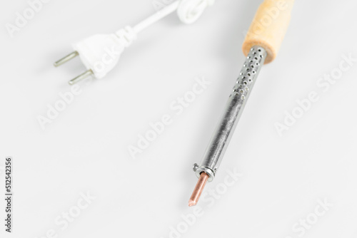 Electric soldering iron isolated on a white background