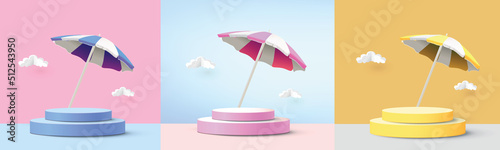 3d geometric podium mockup leaf tropical netural concept for showcase yellow background Abstract minimal scene product presentation summer season paper art