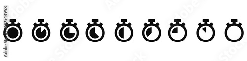 Stopwatch icon vector set. Stopwatch Timer illustration sign collection.
