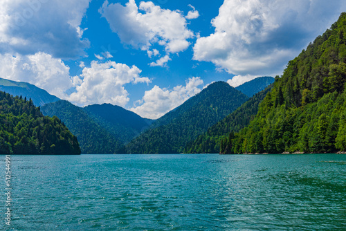 Beautiful lake with mountains in the background