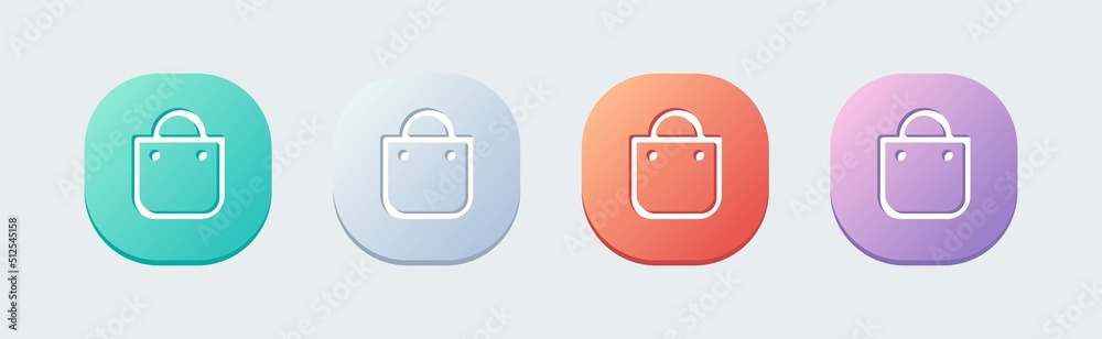 Shoping bag line icon in flat design style. Shop bag sign for web or commerce apps interface. Shoping bag line icon in flat design style. Shop bag sign for web or commerce apps interface.