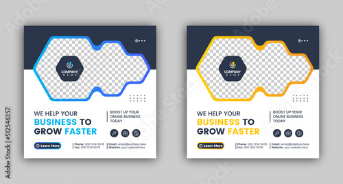 Social media business marketing Facebook or Instagram post and banner design template for website