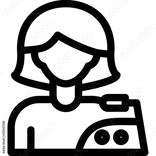 Woman Ironing Clothes Icon