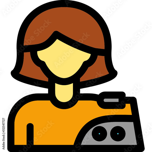 Woman Ironing Clothes Icon
