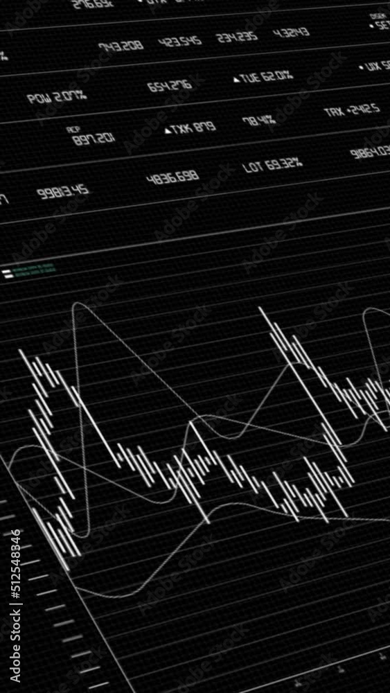 Statistics data report. 4k vertical animation.