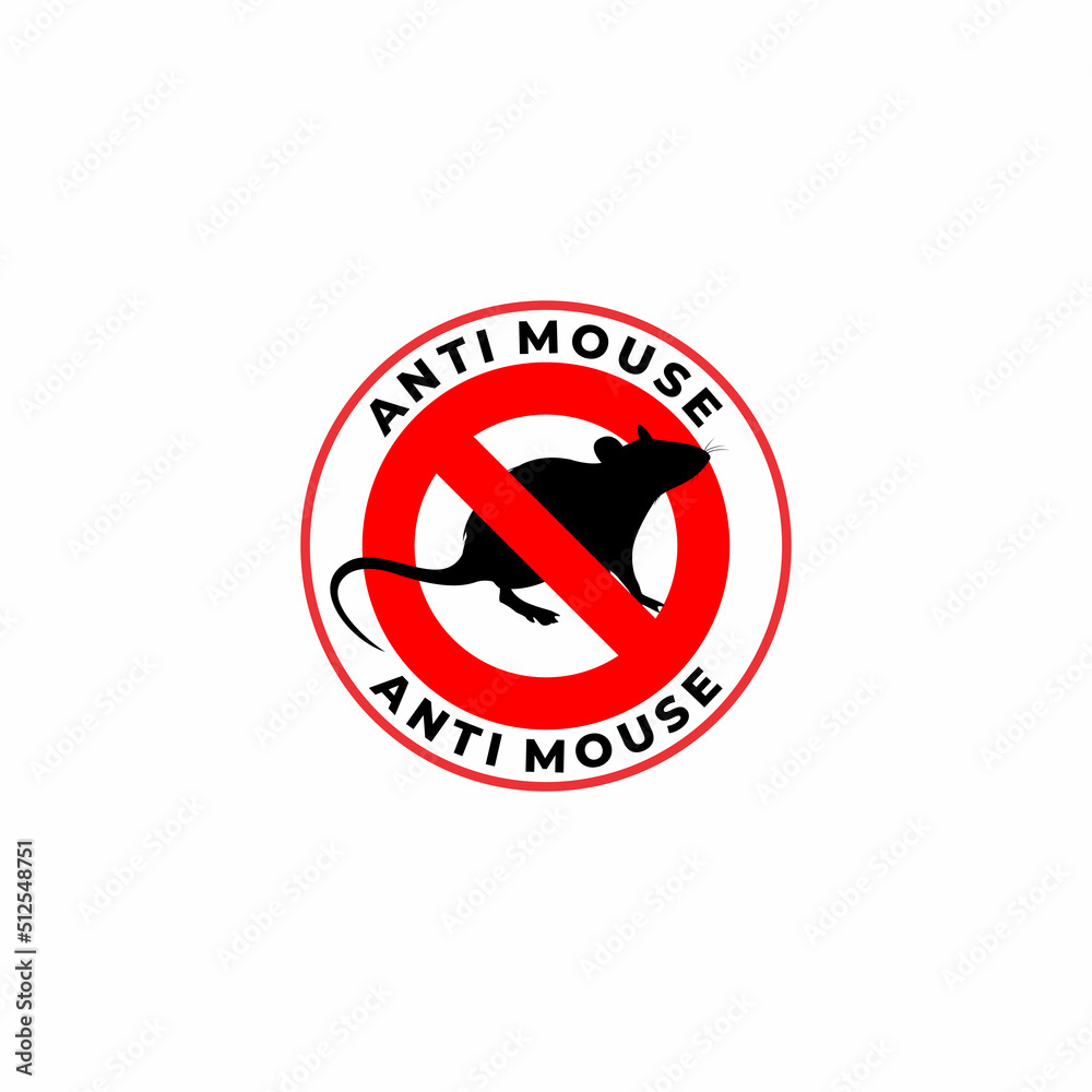 Anti Mouse sign, pest control icon mouse and rats. vector illustration Anti Mouse sign, pest control icon mouse and rats. vector illustration