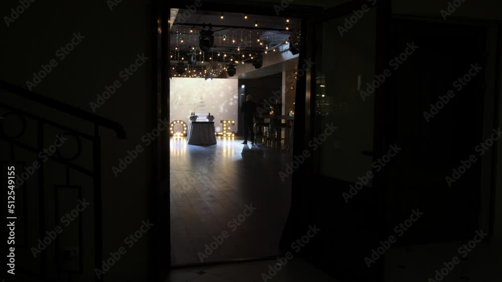 Overall plan. Beautifully decorated banquet hall. Peeping. Overall plan. Beautifully decorated banquet hall. Peeping.
